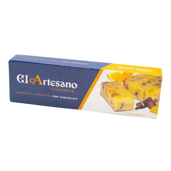 Estuche Turrón Mazapán a la Naranja con Chocolate EL ARTESANO - 130 g.
